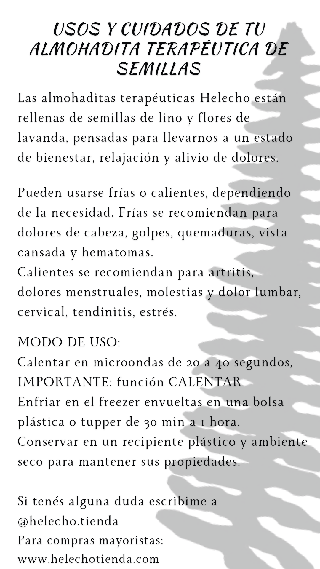 Almohadilla de semillas relajación